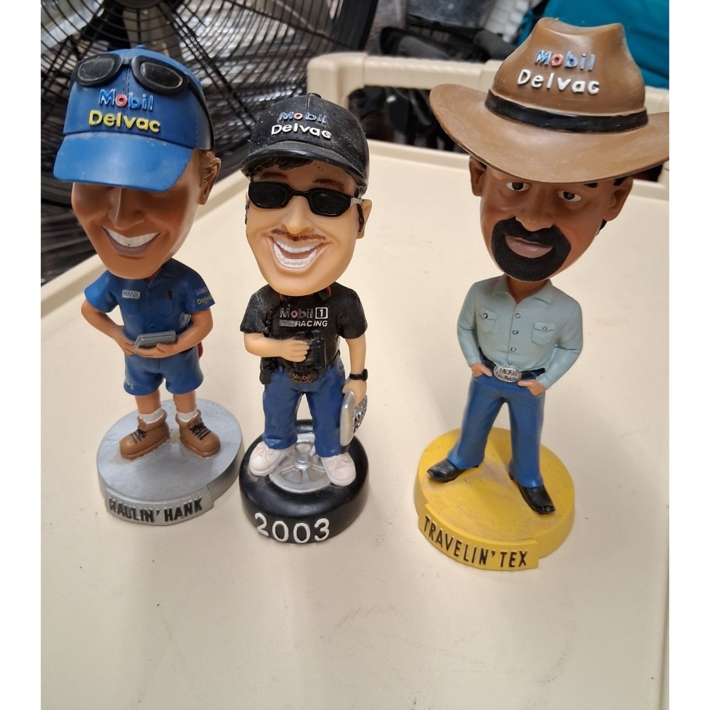 MOBIL Delvac Oil advertising 2003 Collectors Edition- Set of 3 Bobbleheads